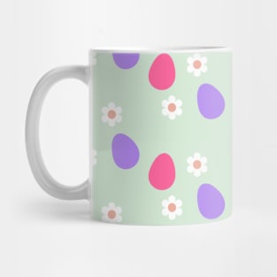 Easter seamless pattern. Colored eggs and flowers Mug